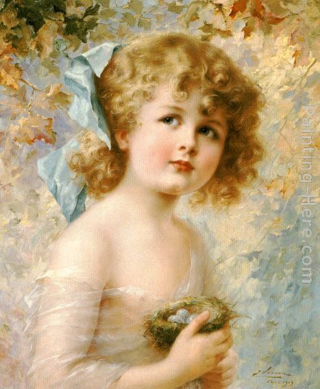 Emile Vernon Girl Holding a Nest
